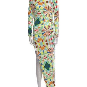 SIEDRES AGNESS KALEIDOSCOPE ASYMMETRICAL DRESS
